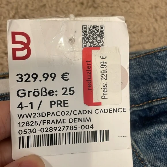 FRAME DENIM LE MAC JEAN LIGHT WASH HIGH RISE STRAIGHT LEG BUTTON FLY JEANS 25NWT - Picture 16 of 16